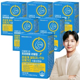 Real Medion (Total 6 Boxes) Real Up Supercritical rTG Omega-3 Vegetable Capsules Vitamin E Vitamin D EPA DHA Omega-3 / 리얼메디온 (총6박스) 리얼업 초임계 알티지 rTG 오메가3 식물성 캡슐 비타민E 비타민D EPA DHA 오메가쓰리