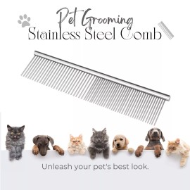 CE Compass Pet Hair Fur Grooming Comb Dog Cat Shedding Trimmer Flea Stainless Steel Brush