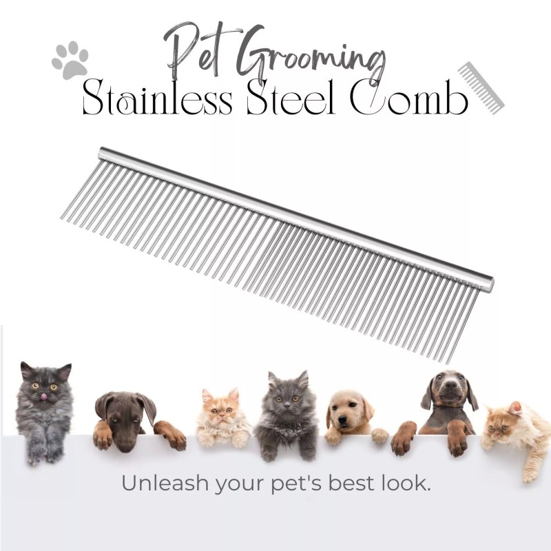 CE Compass Pet Hair Fur Grooming Comb Dog Cat Shedding