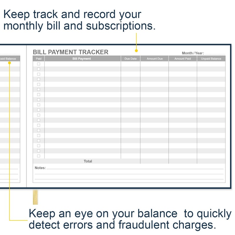 Bill Tracker Notebook - Monthly Bill Organizer & Planner for
