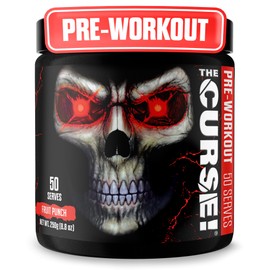 JNX SPORTS The Curse Pre Workout Powder for Men  Women, Caffeine, Beta-Alanine, Creatine, L-Citrulline, 50 Servings, Fruit Punch Flavor  Boost Energy 