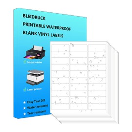 30-UP Shipping Labels 1" x 2-5/8" Address Labels 20 Sheets 600 Labels Waterproof Matte White Stickers Vinyl Sticker Paper Dries Quickly for Inkjet Printer