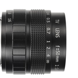 50mm Manual Focus Prime Lens F1.4 C 2/3inch Large Aperture Fixed Focus Lens for Industrial Video Microscope Cameras