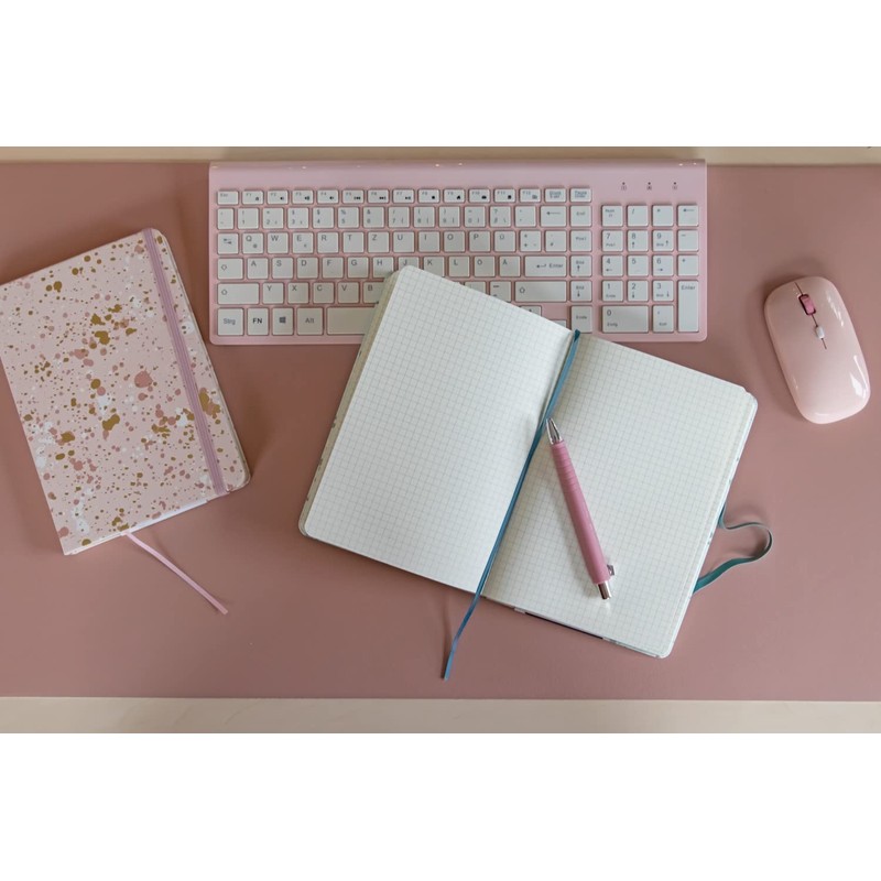 Idena Sparkle Rose 12250 Notebook, Squared, 14 x 20 cm,