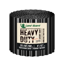 Land Guard Corrugated Garden Edging Border, 6" x 50' Landscape Paver Edging, Tall Landscape Edging, Fence for Garden, Flower Bed, Lawn and Landscape Edging (Glossy Black)