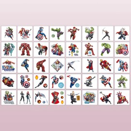 40pcs Avengers Temporary Tattoos for kids, Birthday Themed Party Supplies Decoration Favors Cartoon Sticker for Boys Home Activity Class Prizes Carnival Christmas Rewards