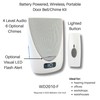 Battery Powered Wireless Portable Door Bell Chime with Visual Alert