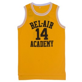 Smith #14 Bel Air Academy Yellow Basketball Jersey S-XXXL, 90S Hip Hop Clothing for Party(L)