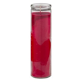 Red Color Unscented Glass Prayer Candles, 8", Devotional Candles