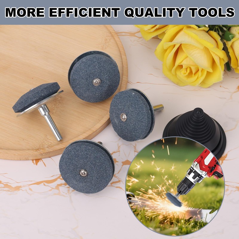 lasuroa 4pcs Lawn Mower Blade Sharpeners, Lawn Tool Sharpener Kit