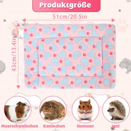 Sbayool Pack of 5 Guinea Pig Fleece Blankets, Claw or Heart Shape Pattern Small Animal Plush Bed, Warm Fluffy Puppy Blanket for Kittens, Rabbits, Chinchillas, Ferrets, Hamsters, 51 x 34 cm