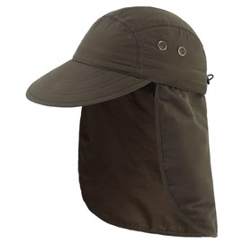 Magracy Men's Summer UPF 50+ Fishing Cap with Neck Flap Sun Protection Cap Quick Dry Cap Army Green