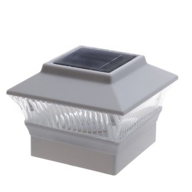 12 Pack Solar White Color Square Post Fence Mount 4x4 (Will Only FIT 4" x 4" PVC Posts not Wood Post)