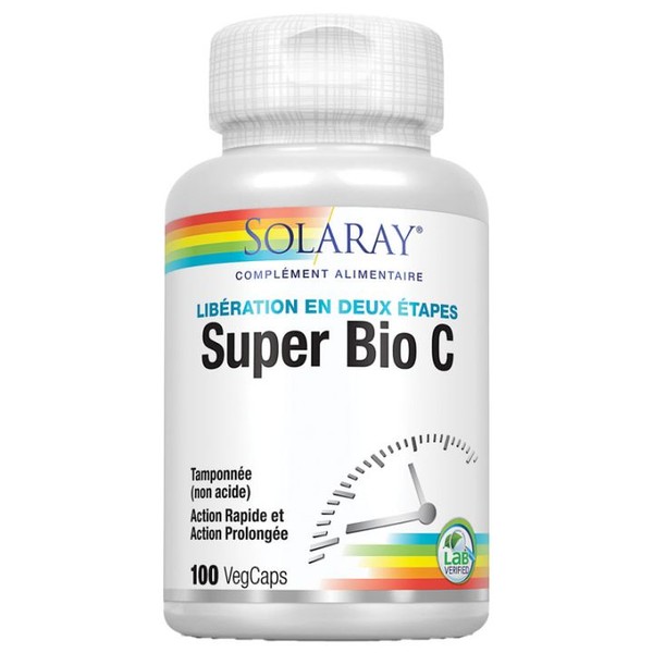Solaray Super Bio C Libération en Deux Étapes gélules, 100 capsules