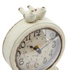 Creative Co-Op Vintage Pewter Mantel Clock with Birds, Distressed Cream