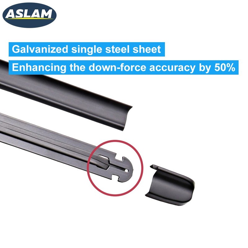 ASLAM Windshield Wipers All-Season Blade Type-M 26"+24",Multifunctional Adapters and Refills