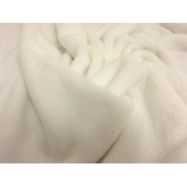 Double Sided Supersoft Cuddlesoft Velboa Fabric Material - White, 1Mtr 150cmx100cm