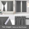 Muamar Velcro Blackout Curtains for Bedroom 2 Panels with Tiebacks(Grey,