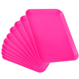 JMU 10 Pcs Dental Procedure Trays Autoclavable Set Up Flat Trays Size B 13.25" X 9.75", Plastic Instrument Trays (Hot Pink)