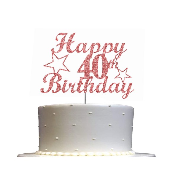 Decoración para tarta de cumpleaños para 40 cumpleaños de oro