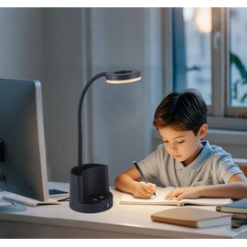 HomeFocus Dimmable LED Desk Lamp with USB Charger,Reading Lamp,Mood Lamp,RGB LED Changing Color,LED 7W, Desk Lamp for Office,Home.