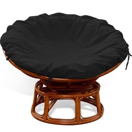 Papasan Cushion Cover, Water Resistant Papasan Chair Cushion Slipcover for Outdoor and Indoor, Skin-Friendly Soft Machine Washable Unfading Zippered Cover for Round Egg Chair Cushion (Black 55in)