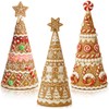 Simgoing 3 Pack Gingerbread Christmas Tree Figurines Christmas Tabletop Decorations