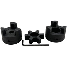 7/16" to 7/8" L075 Flexible 3-Piece L-Jaw Coupling Coupler Set & Rubber Spider for Log Wood Splitter,Multi-Flex Couplings L075-7/16-7/8
