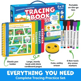 Preschool Learning Activities - Tracing Books for Kids Ages 3-5 - Toddler Handwriting Practice - Letter Tracing for Kids Preschool Kindergarten 3-4, 4-5 - 3 year old boy gift - Gifts for Grandkids