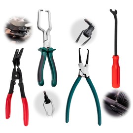 aninako Coupler Pliers Set of 4 Clip Pliers Coupler Removal Tool Connector Removal Tool Clip Rivet Removal Multifunction Tool Ergonomic Design for Maintenance Auto Truck Vehicle Repair (4 Pack)