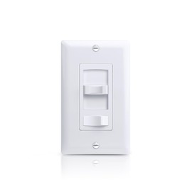 ECOELER Dimmer Switch, Single Pole/3-Way LED Rocker Dimmer Light Switch for 150W LED/CFL and 600W Halogen/Incandescent Bulbs, Wall Plate Included, ETL Listed, White