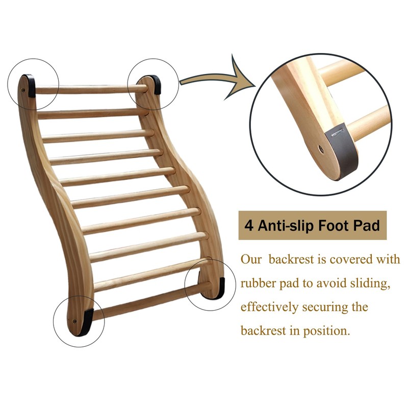 NUIBY Non-Toxic Cedar Sauna Backrest for Barrel or Infrared Sauna,