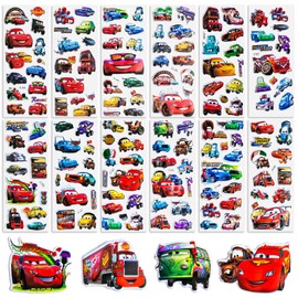 Chukua 12 Sheets Car Stickers, 3D Puffy Lightning Stickers for Children, Anime Stickers for Party Bags, Cartoon Stickers for Boys for Skateboard, Laptop, Scrapbook, Bike, Wall