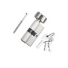 60MM Solid Brass Lock Cylinder with 3 Brass Keys Satin