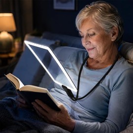 NCONCO Lupa con Luz LED 5X Manos Libres Luz Regulable 3 Modos | Lupas de Aumento Grande para Leer con Cuello, para Lectura, Costura, Manualidades, May