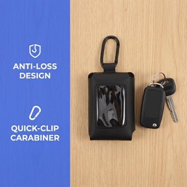 Caso de Mando Distancia para Garaje con Mosquetón Funda Portátil Antiextravio para Control Remoto de Puerta de Garaje Portador con Clip para Uso Hogar y Viaje Negro
