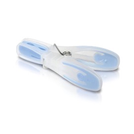 Addis Soft Clip Plastic Large Clothes Washing Line Pegs, Pack of 20, Blue Clear