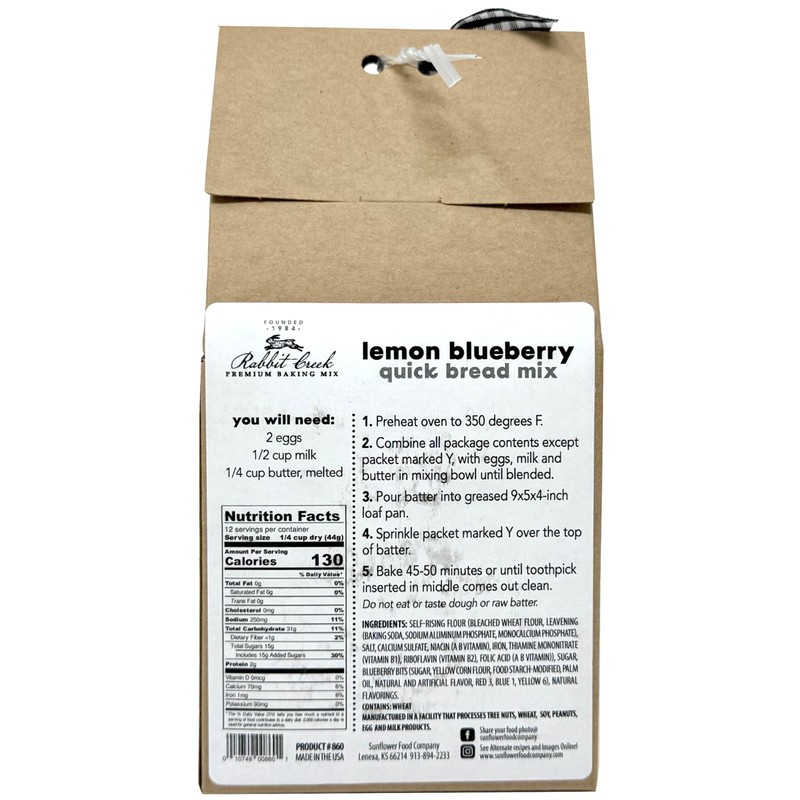 Rabbit Creek Lemon Blueberry Quick Bread Mix – Easy To