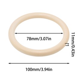10 Pcs Natural Wooden Rings, Unfinished Craft Rings Macrame Pendant Connectors, 3.94inch/100mm Wooden Rings for Home Decor/Crafters/DIY Craft