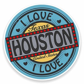 2 x 10cm Houston Texas USA Vinyl Sticker Decal Laptop Travel Luggage Tag #9477 (10cm Wide x 10cm High)