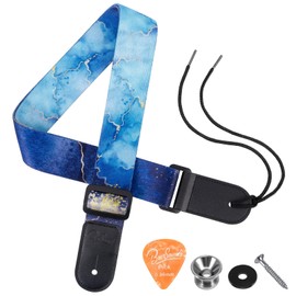 Ukulele Strap - BestSounds Uke Shoulder Straps with Leather Ends for Soprano Concert Tenor and Baritone Ukuleles (Blue Ocean)