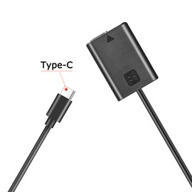 Raeisusp Type-c Spring Cable NP-FW50 Dummy Battery PW20 DC Coupler for Sony Alpha ZV-E10 A7 A7R A7S A7II A7SII A6500 A6300 A6000 A5000 RX10 II IV NEX-5 NEX-7