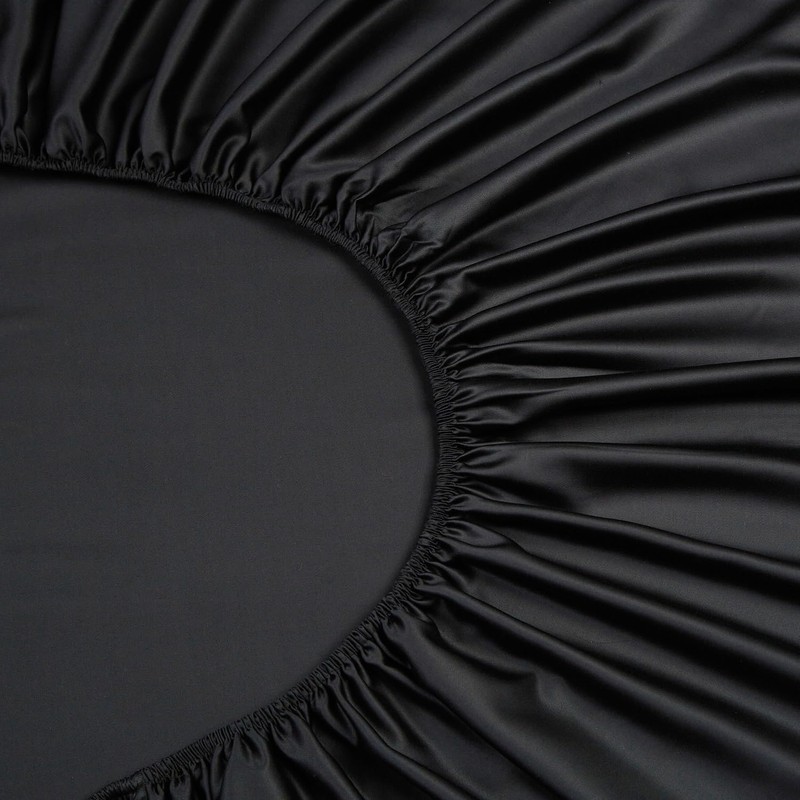 Luofanfei Fitted Sheet 160 x 200 cm, Black, Box Spring