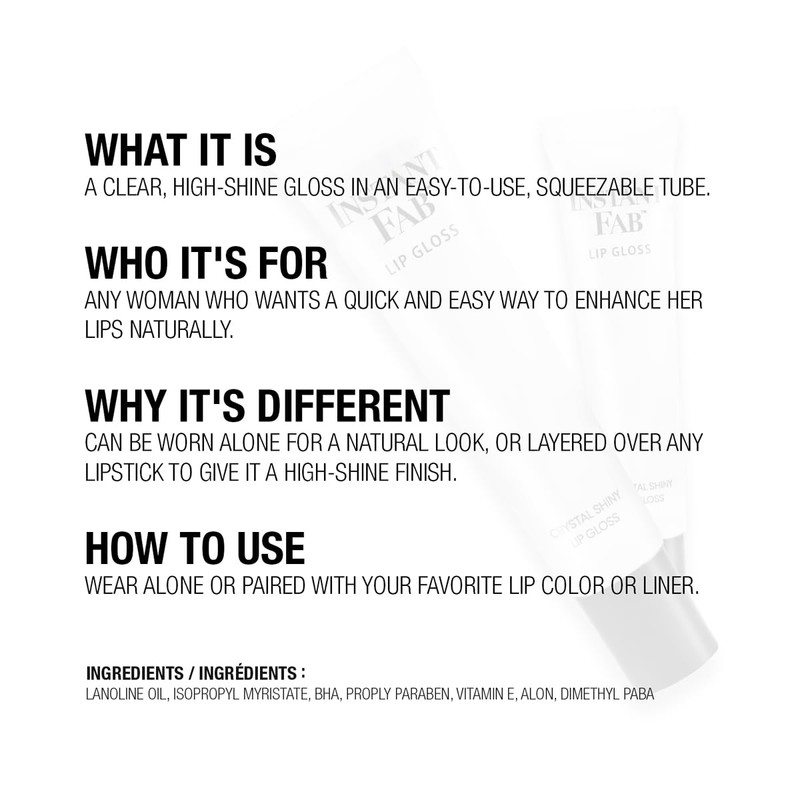 STUDIO LIMITED Instant Fab Crystal Shiny Clear Lip Gloss Value