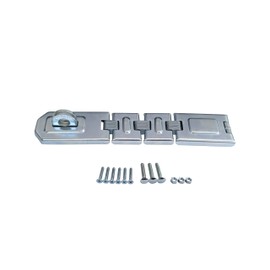 QCAA Extra Heavy Duty Concealed Safety Hasp, Flexible Link, with Hardened Staple, 9" Triple Flexible, Zinc Plated, 1 Pack, Made in Taiwan