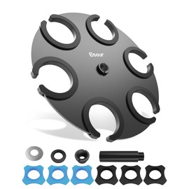 Etour [ 2025 Upgrade ] Multi Microphone Holder for Mic Stand Circular Microphone Storage Organizer for Handheld Dynamic Wired and Wireless Mics Rubber Padding Mounted to 5/8"-27 or 3/8"-16 Threaded