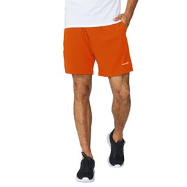 BALEAF Men's 5 Inches Running Athletic Shorts Zipper Pocket Orange Size XL