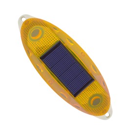 QXMH Solar Strobe Warning Light,Small Solar Safety Warning Light 360 Degree & Outdoor Waterproof,Traffic Pavement Bright LED Lights for Construction Site,Traffic,Dock,Marine,Stop Sign (Yelloe 1 Pack)