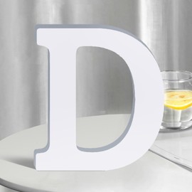 White Wooden Letters 8 Inch for Wall Decor,Large Unfinished Wood Letters for Home,Wooden Alphabet Letters for Crafts,Standing Garden Board or Room Name Signs DIY Carft (D)