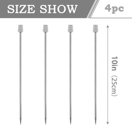 4Pcs Straight Knitting Needles Set Stainless Steel Pointed Knitting Needles Metal Sweater Single Pointed Sweater Needles for Adults and Beginner Small Project